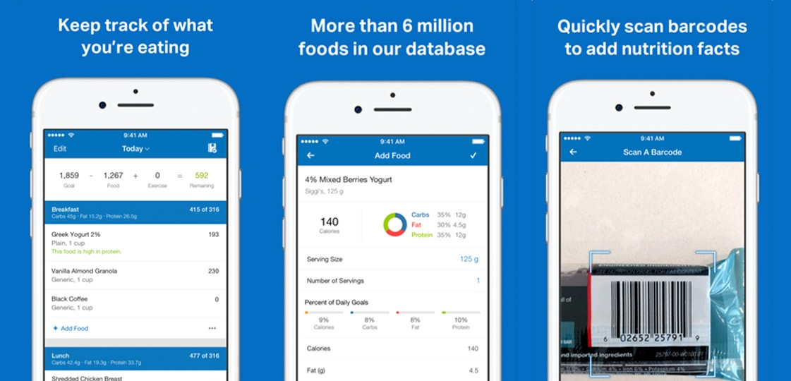 Easily track your food intake with Myfitnesspal