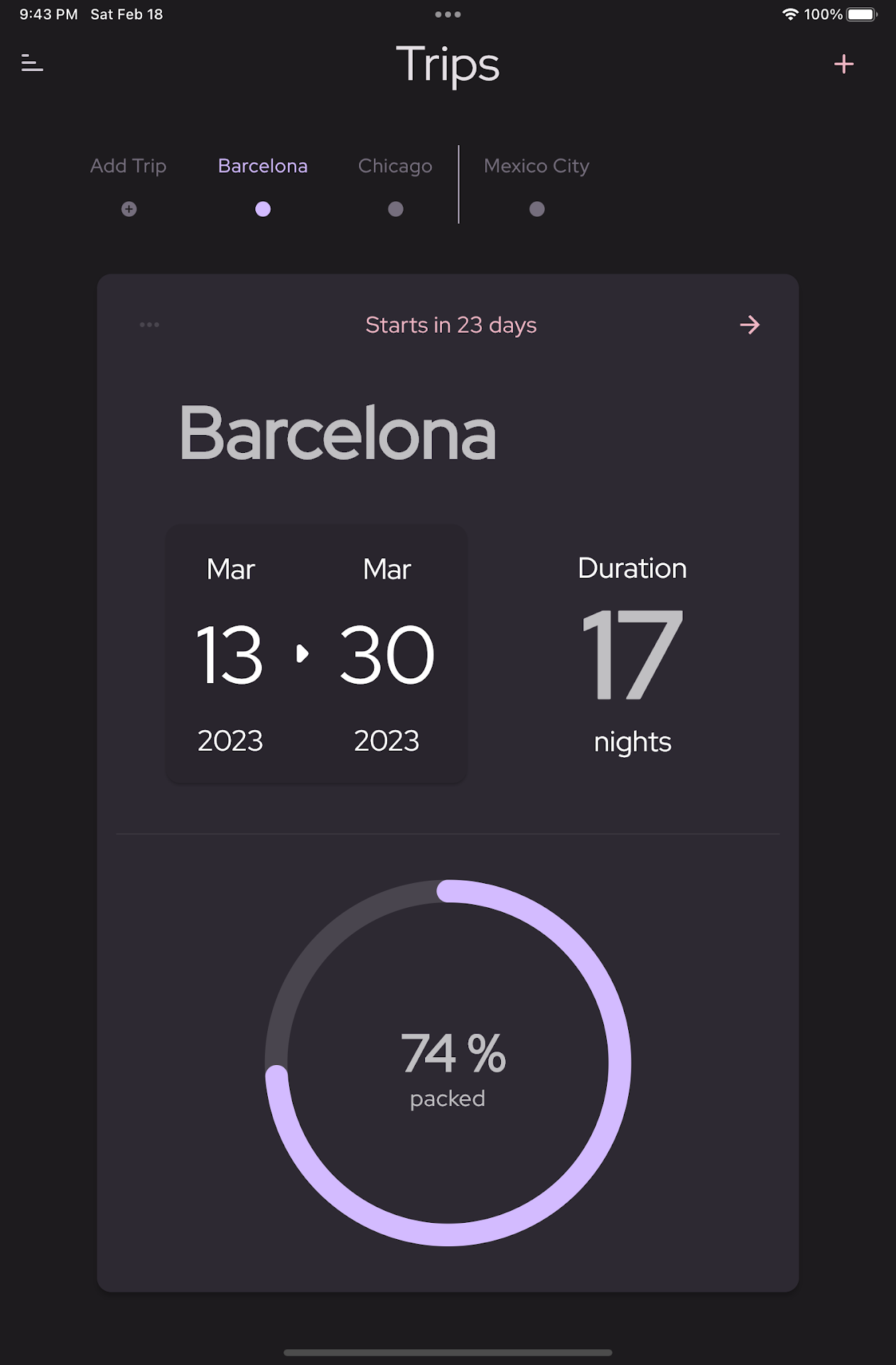 Precheck: travel packing list screenshot n.9