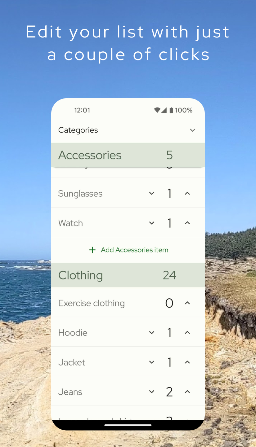 Precheck: travel packing list screenshot n.8