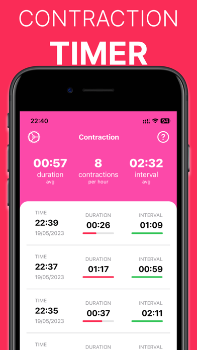 Contraction Timer Counter, 9m screenshot n.1