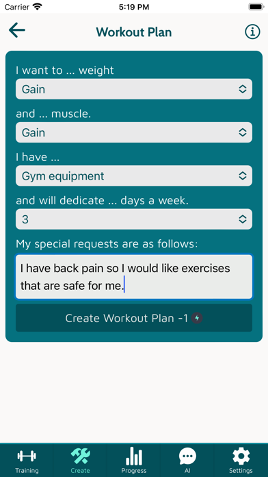 MyFitAI screenshot n.1